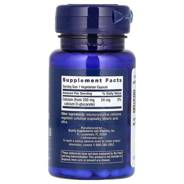Вітаміни та мінерали Life Extension Calcium D-Glucarate 200 mg, 60 вегакапсул. Фото 2