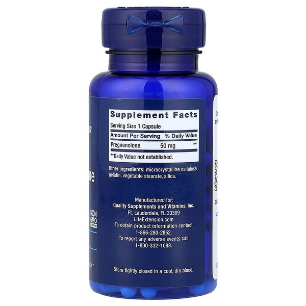 Натуральна добавка Life Extension Pregnenolone 50 mg, 100 таблеток. Фото 2