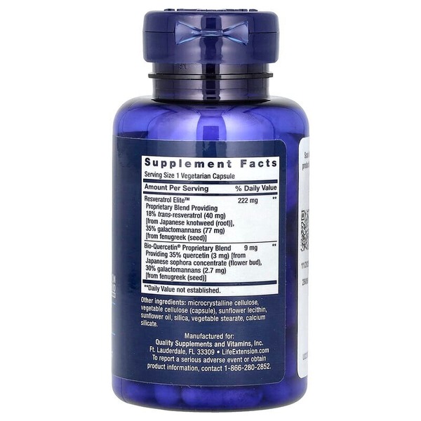 Натуральна добавка Life Extension Resveratrol Elite, 30 вегакапсул. Фото 2