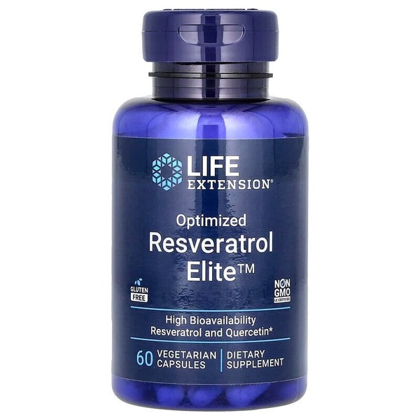 Натуральная добавка Life Extension Resveratrol Elite, 30 вегакапсул