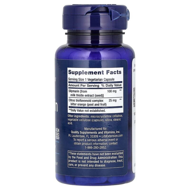Натуральна добавка Life Extension Silymarin 100 mg, 90 вегакапсул. Фото 2