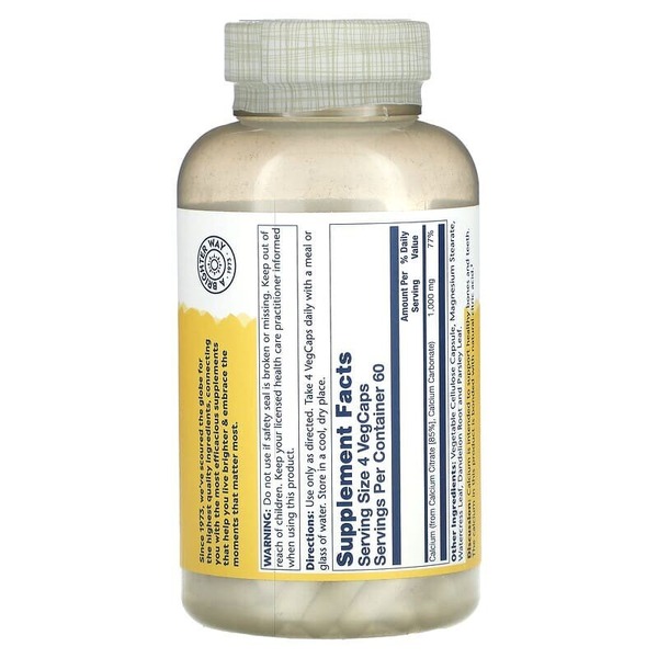 Витамины и минералы Solaray Calcium Citrate, 1000 mg. Фото 2