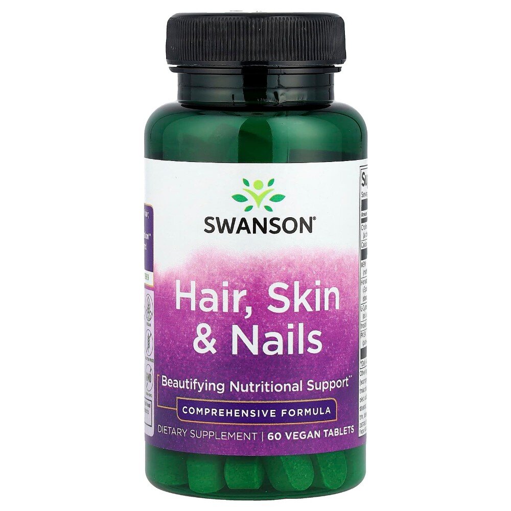 Комплекс для підтримки краси Swanson Hair, Skin & Nails, 60 таблеток