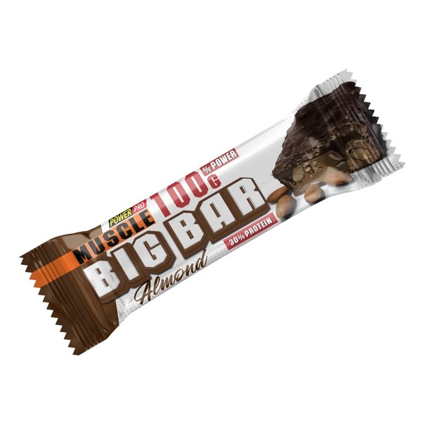 Блок батончиков Power Pro Muscle Big Bar 30% Protein, 10*100 грамм - Миндаль. Фото 2