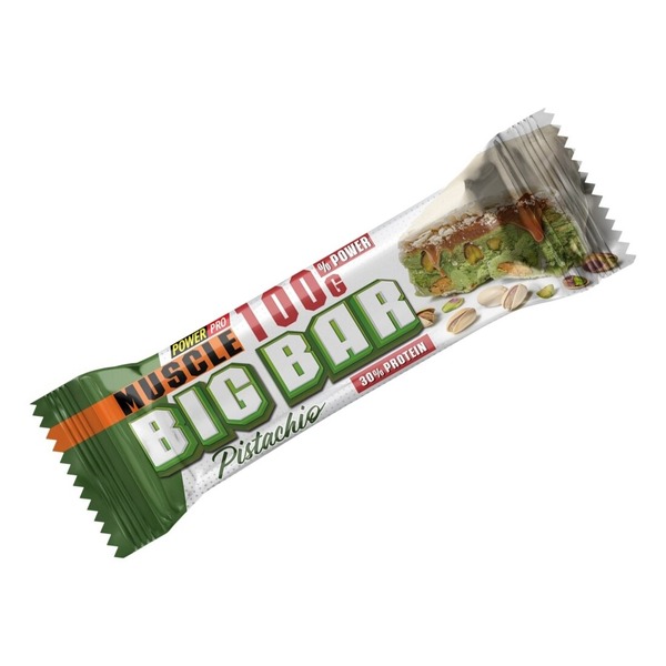 Блок батончиков Power Pro Muscle Big Bar 30% Protein, 10*100 грамм - Фисташка. Фото 2