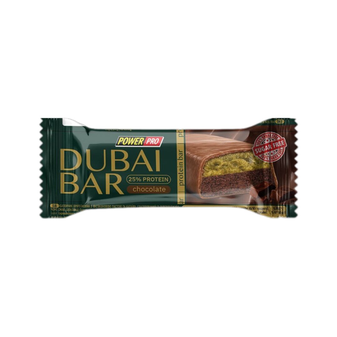 Блок батончиків Power Pro Dubai Bar Sugar Free, 10*50 грам. Фото 6