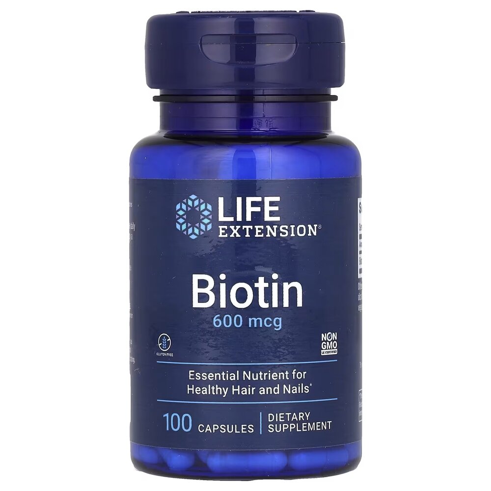 Біотин Life Extension Biotin 600 mg, 100 капсул