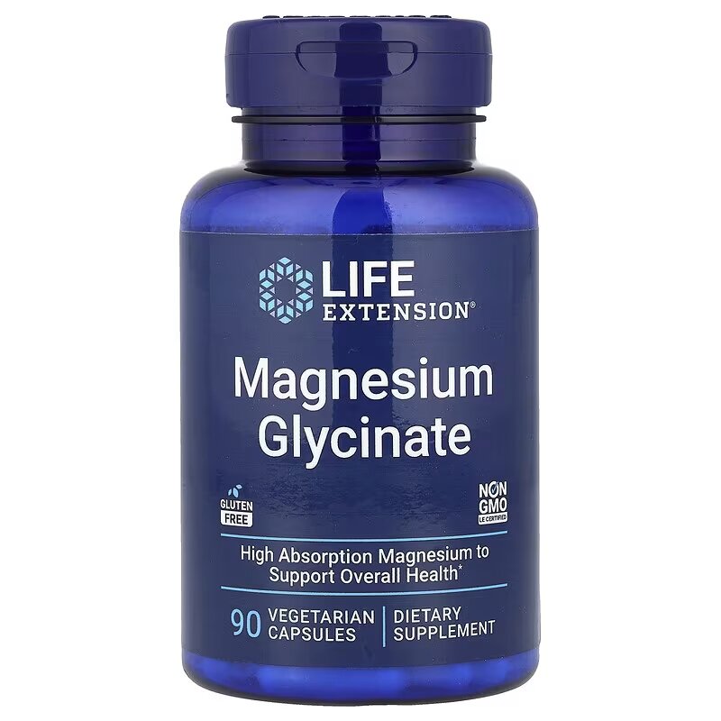 Гліцинат магнію Life Extension Magnesium Glycinate, 90 вегакапсул