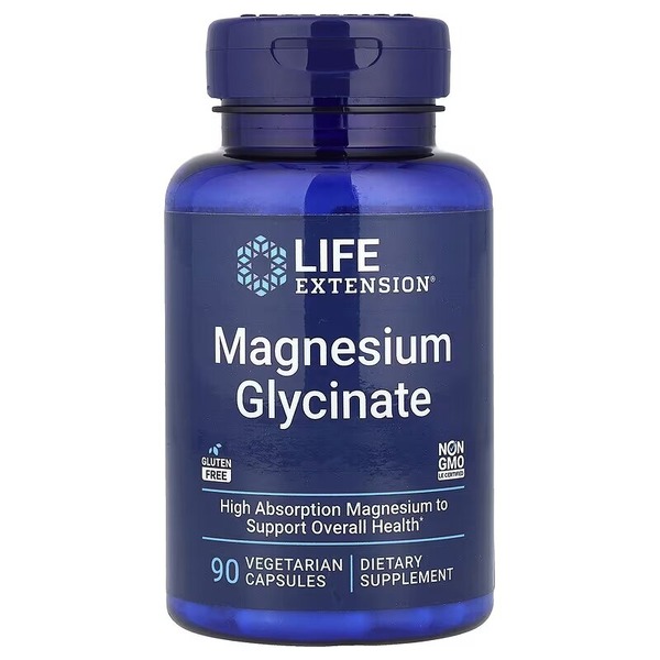 Гліцинат магнію Life Extension Magnesium Glycinate, 90 вегакапсул