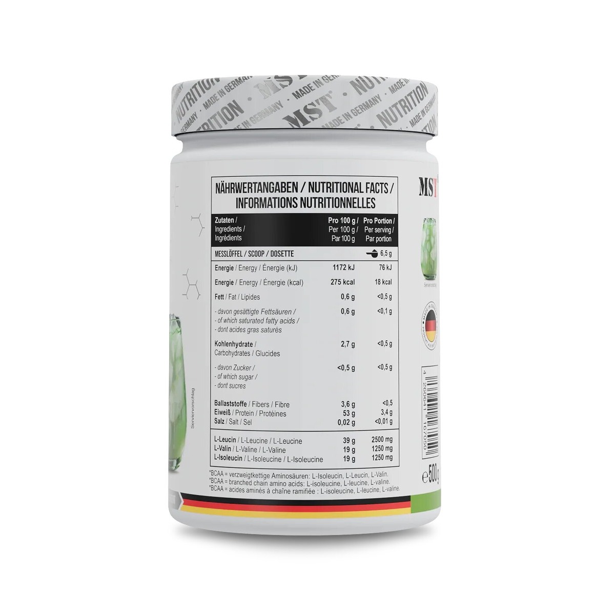 Амінокислоти MST Nutrition BCAA ZERO, 500 грам. Фото 5