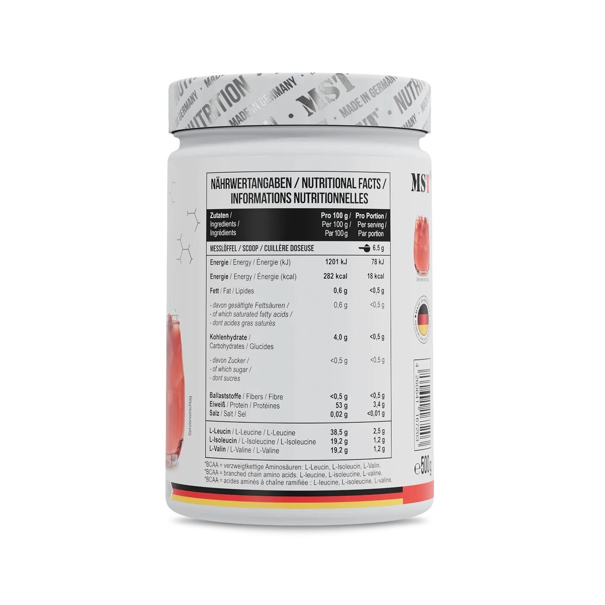 Амінокислоти MST Nutrition BCAA ZERO, 500 грам. Фото 2