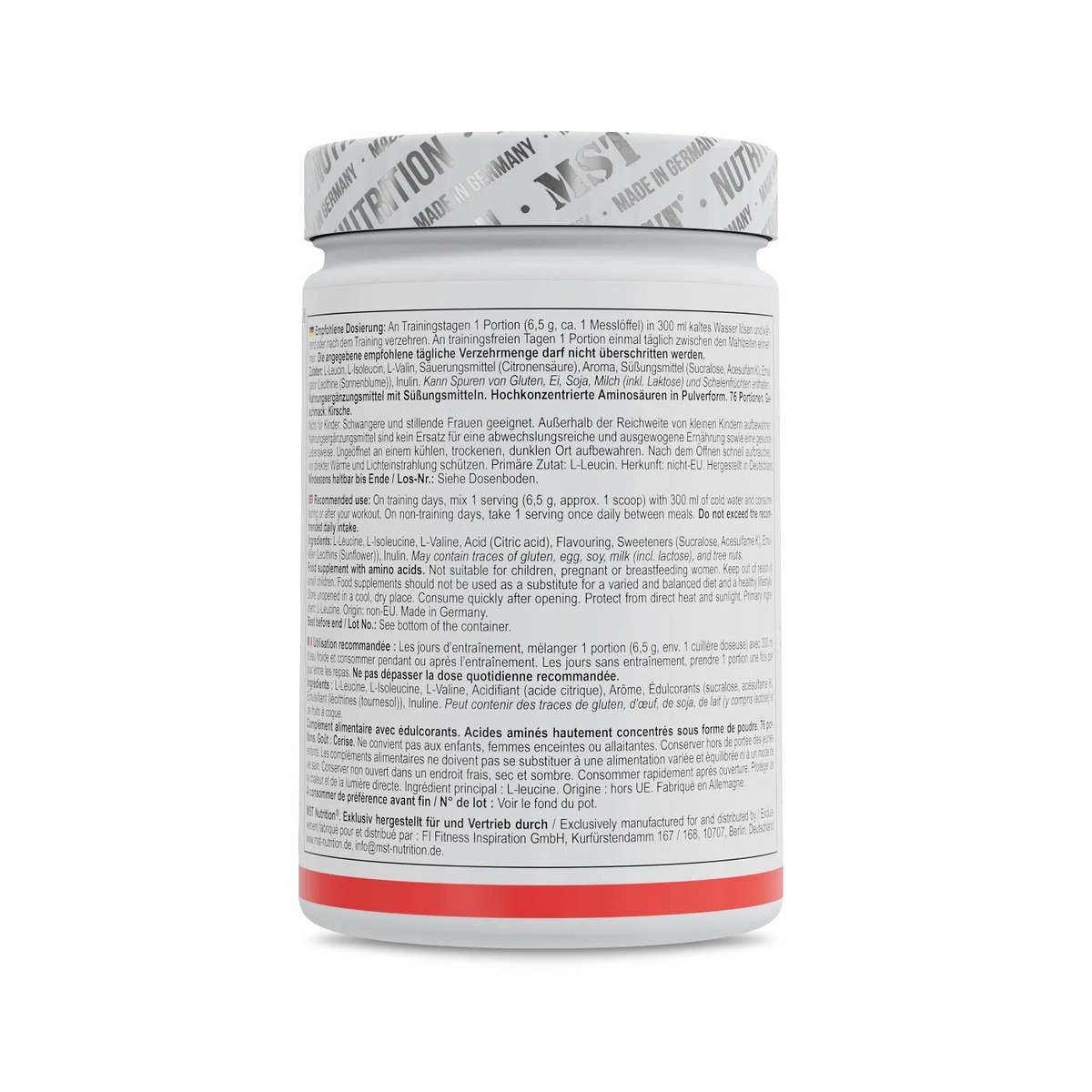 Амінокислоти MST Nutrition BCAA ZERO, 500 грам. Фото 3