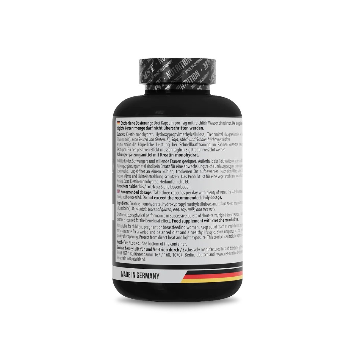 Моногидрат креатина MST Nutrition Creatine Monohydrate, 180 капсул. Фото 3