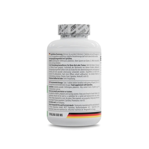 Спіруліна MST Nutrition Spirulina, 180 таблеток. Фото 3