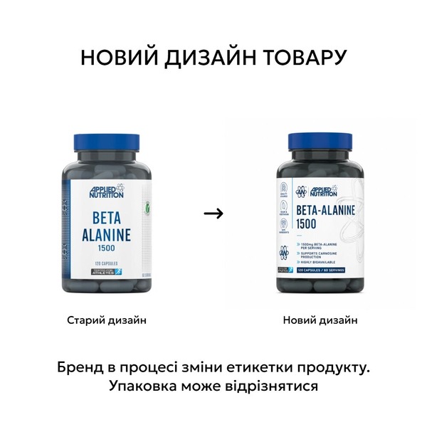 Бета-аланін Applied Nutrition Beta-Alanine 1500, 120 капсул. Фото 2