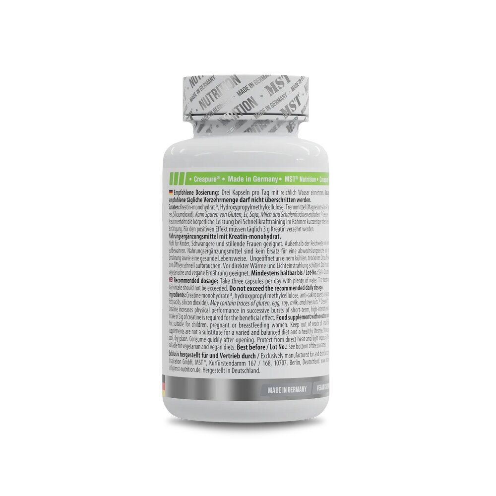 Креатин моногидрат MST Nutrition Creatine PRO Creapure, 90 капсул. Фото 3