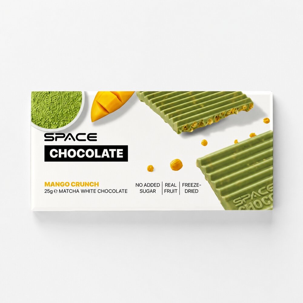 Білий шоколад з матчею Spacefood Space Chocolate Mango Crunch, 25 грам