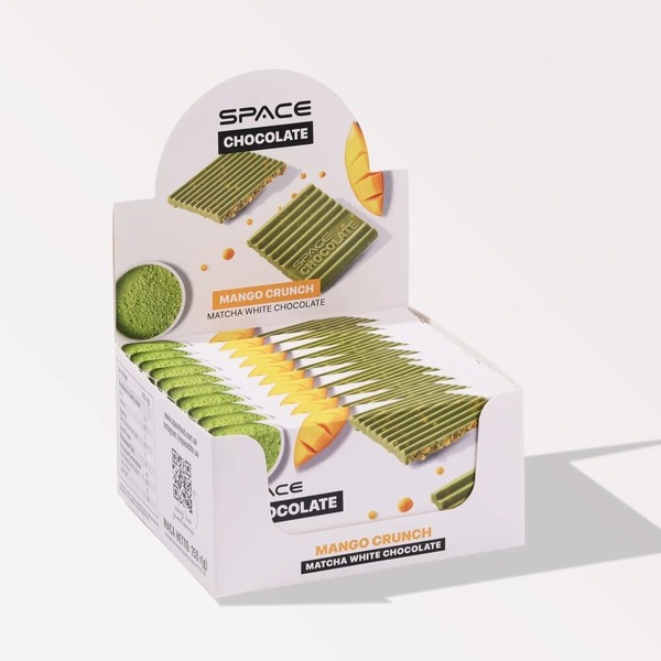 Блок білого шоколаду з матчею Spacefood Space Chocolate Mango Crunch, 10*25 грам
