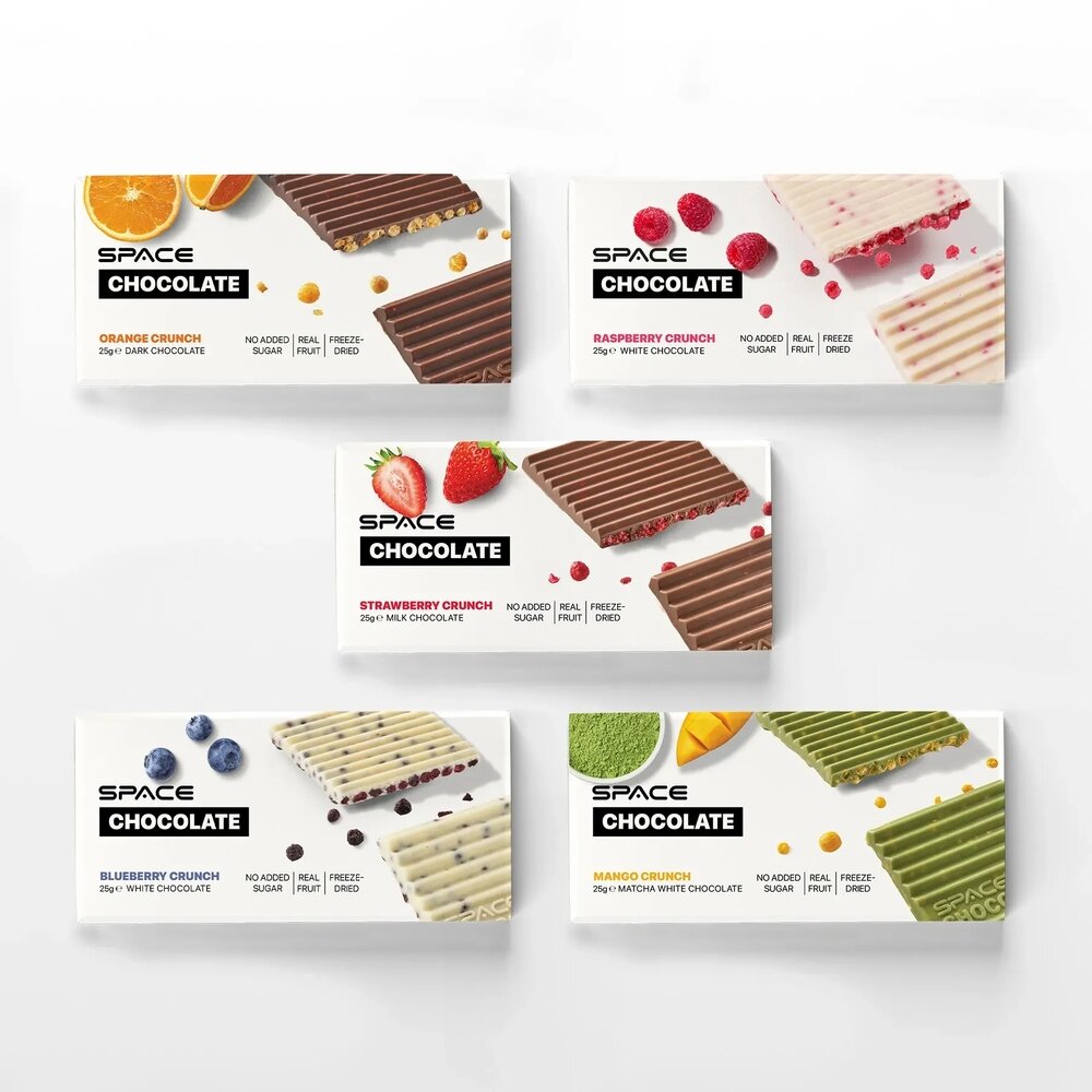 Блок шоколада Spacefood Space Chocolate MIX Crunch, 10*25 грамм. Фото 2