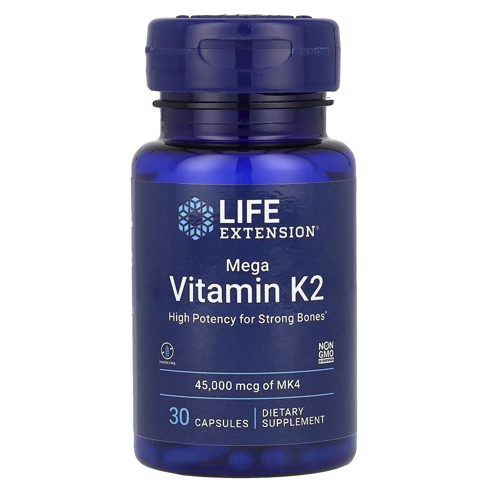 Вітамін K2 MK-4 Life Extension Mega Vitamin K2 45000 mcg, 30 капсул