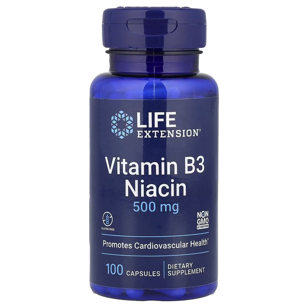 Ніацин Life Extension Vitamin B3 Niacin, 100 капсул