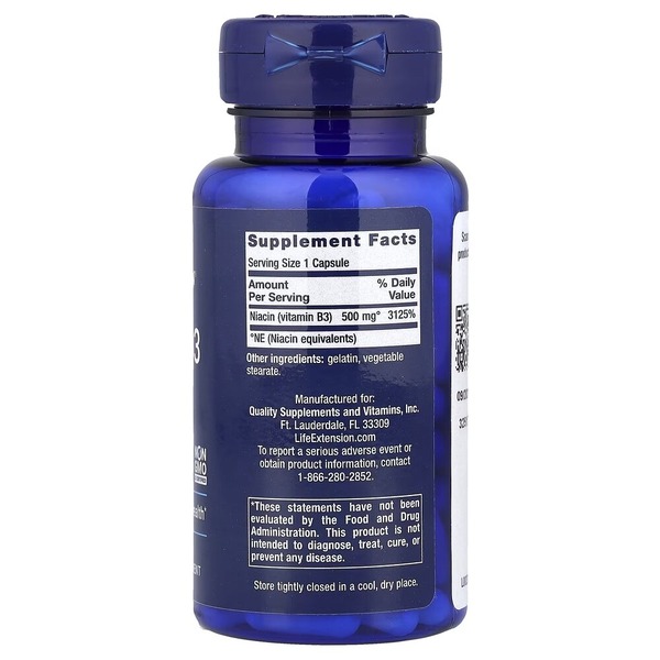 Ніацин Life Extension Vitamin B3 Niacin, 100 капсул. Фото 2