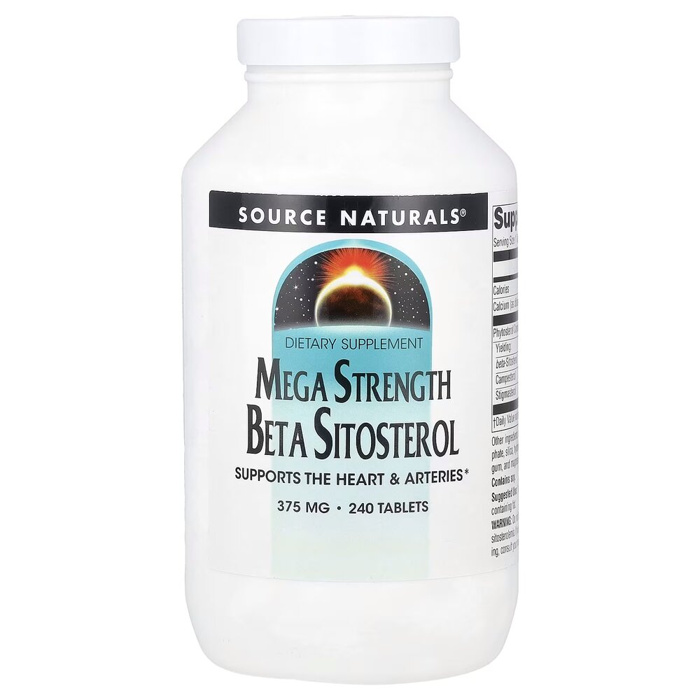 Фітостероли Source Naturals Beta Sitosterol 375 mg Mega Strength, 240 капсул