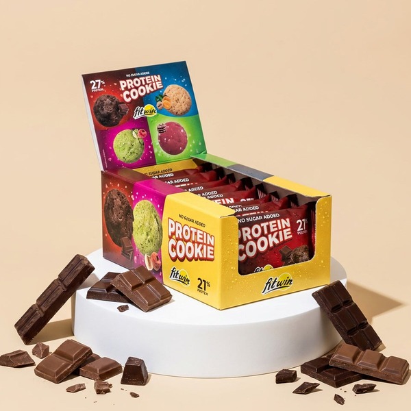 Блок протеїнового печива FitWin Protein Cookie 27%, 10*40 грамів