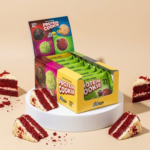 Блок протеїнового печива FitWin Protein Cookie 27%, 10*40 грамів