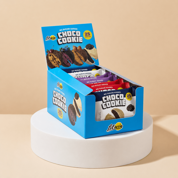 Мікс протеїнового печива FitWin Protein Cookie 25% Glazed, 8*40 грамів MIX