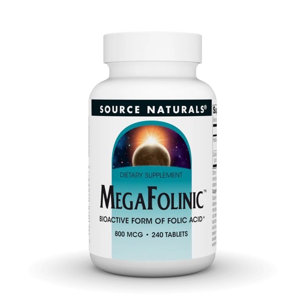 Биоактивная фолиевая кислота Source Naturals MegaFolinic 800 mg, 240 таблеток