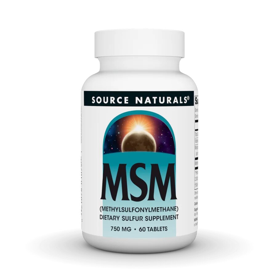 Метилсульфонілметан Source Naturals MSM with Vitamin C 750 mg, 60 таблеток