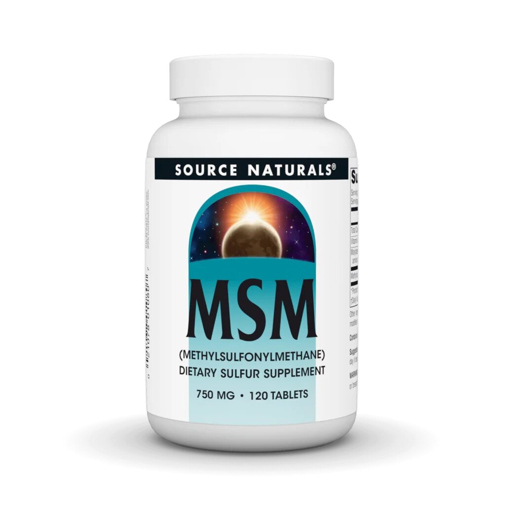 Метилсульфонілметан Source Naturals MSM with Vitamin C 750 mg, 120 таблеток