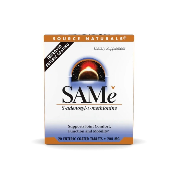S-аденозил-L-метионин Source Naturals SAMe 200 mg Enteric Coated, 20 таблеток