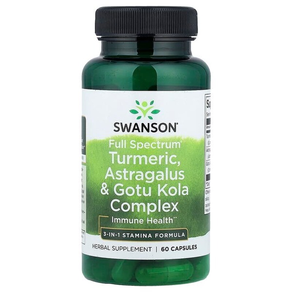 Травяной комплекс Swanson Turmeric, Astragalus & Gotu Kola Full Spectrum, 60 капсул