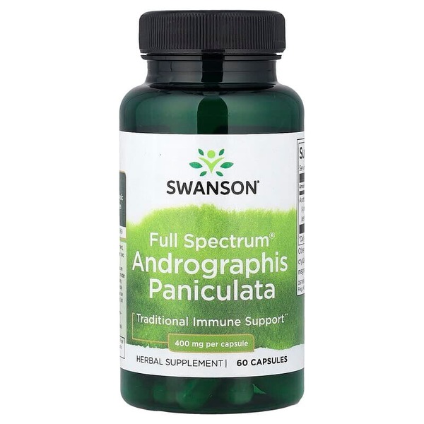 Андрографіс Swanson Andrographis Paniculata 400 mg Full Spectrum, 60 капсул