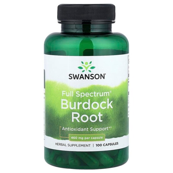 Корінь лопуха Swanson Burdock Root 460 mg Full Spectrum, 100 капсул