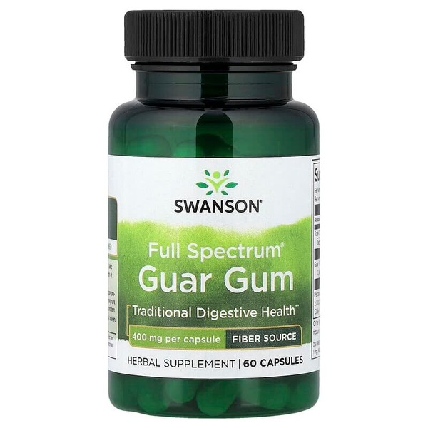 Гуарова камедь Swanson Guar Gum 400 mg Full Spectrum, 60 капсул