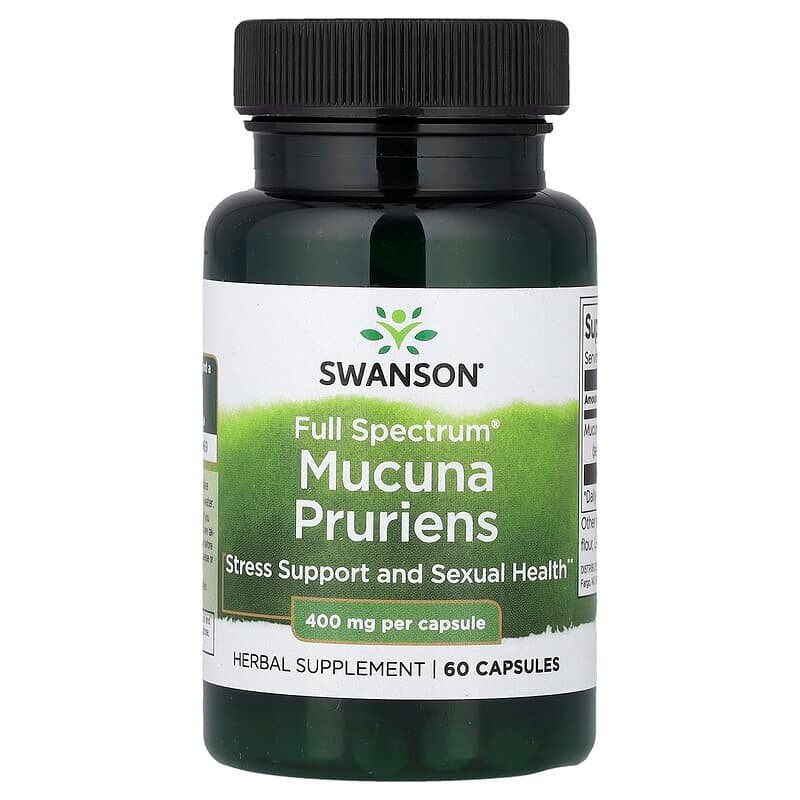 Мукуна пекуча Swanson Mucuna Pruriens 400 mg Full Spectrum, 60 капсул