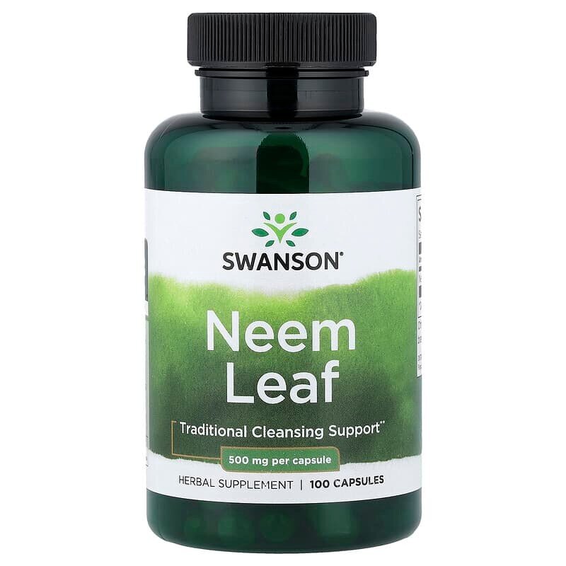 Лист німу Swanson Neem Leaf 500 mg, 100 капсул