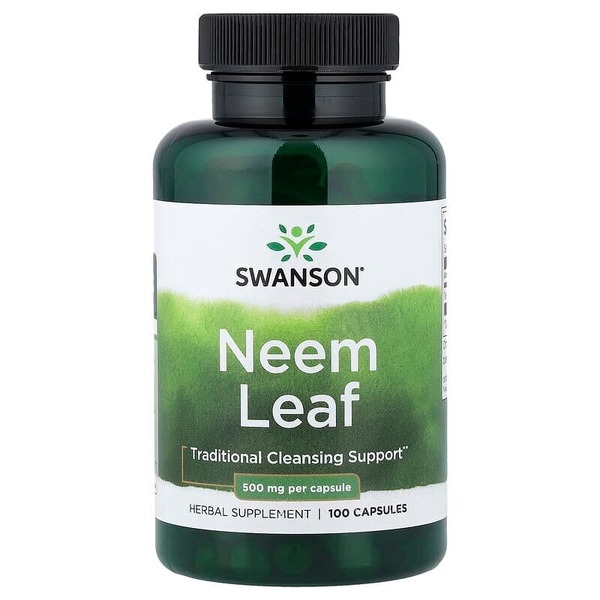 Лист нима Swanson Neem Leaf 500 mg, 100 капсул