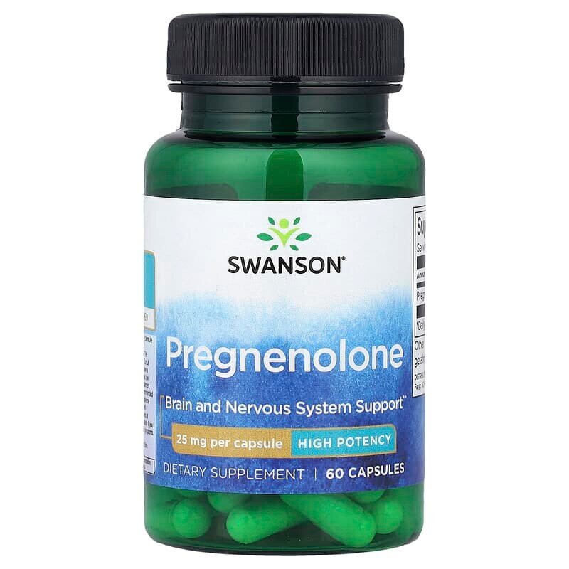 Прегненолон Swanson Pregnenolone 25 mg High Potency, 60 капсул