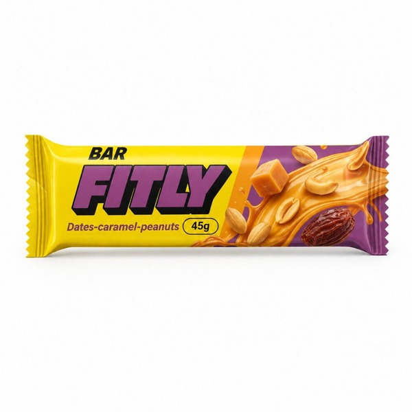Углеводный батончик Fitly Bar No Added Sugar, 45 грамм. Фото 3