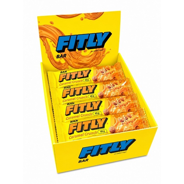 Блок вуглеводних батончиків Fitly Bar No Added Sugar, 12*45 грам. Фото 2