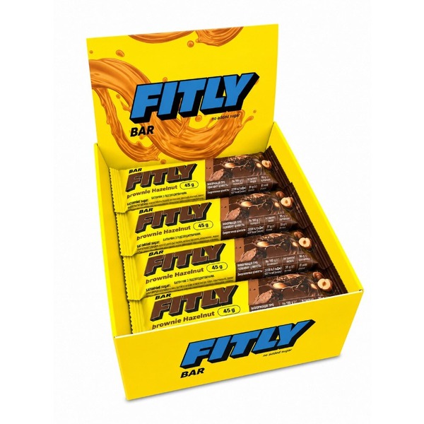 Блок вуглеводних батончиків Fitly Bar No Added Sugar, 12*45 грам