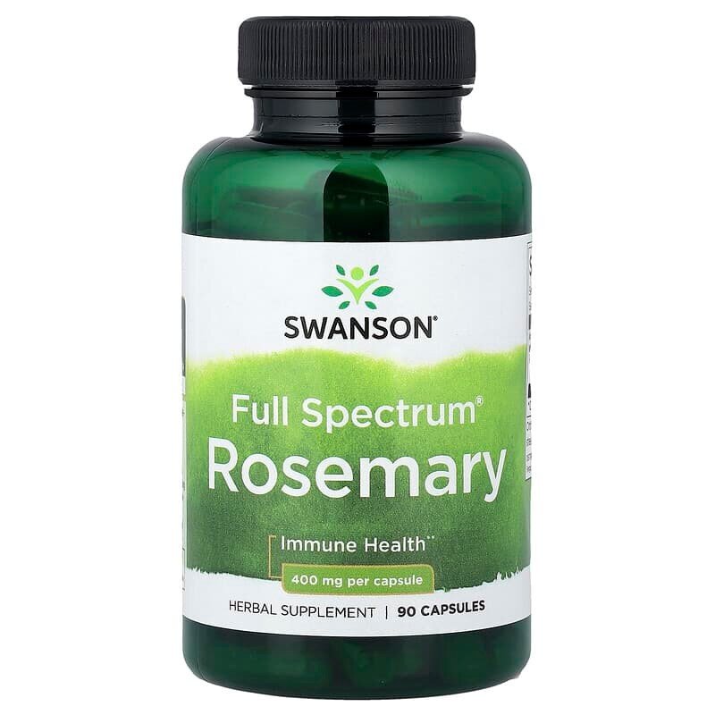 Екстракт розмарину Swanson Rosemary 400 mg Full Spectrum, 90 капсул