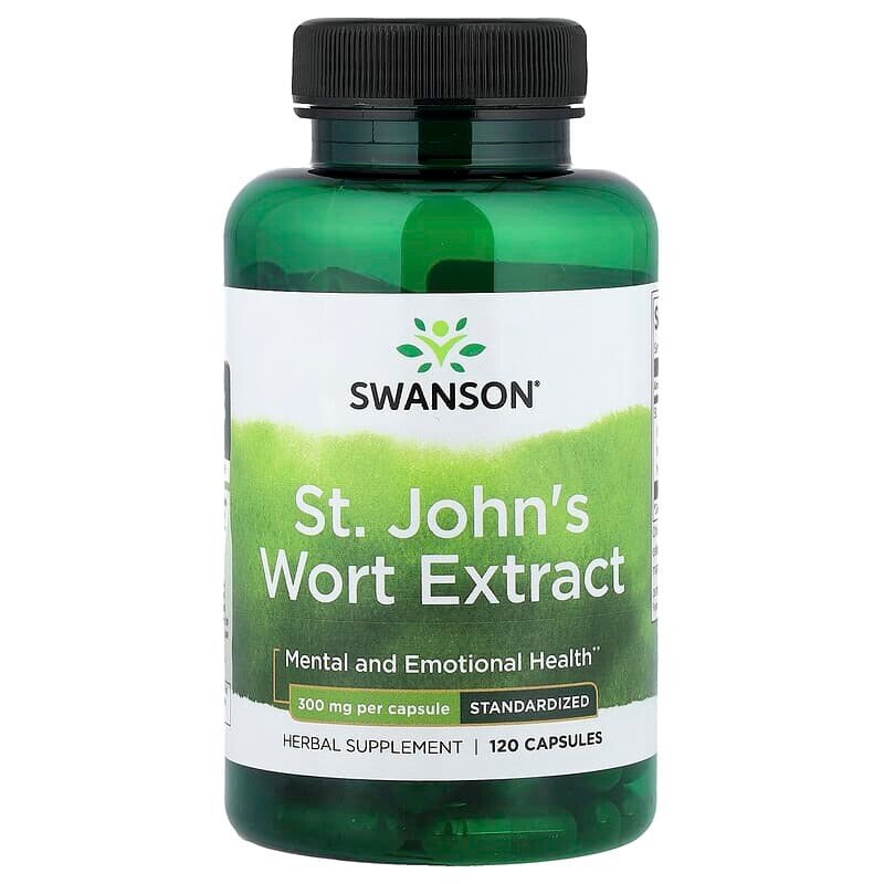 Экстракт зверобоя Swanson St. John's Wort Extract 300 mg Standardized, 120 капсул