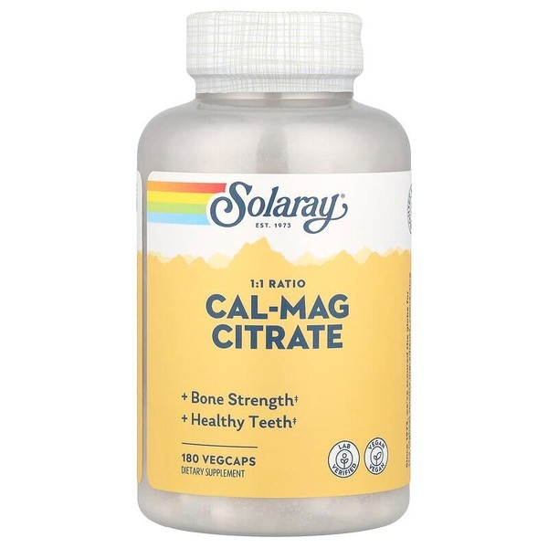 Кальцій та магній цитрат Solaray Cal-Mag Citrate 1:1 Ratio, 180 вегакапсул