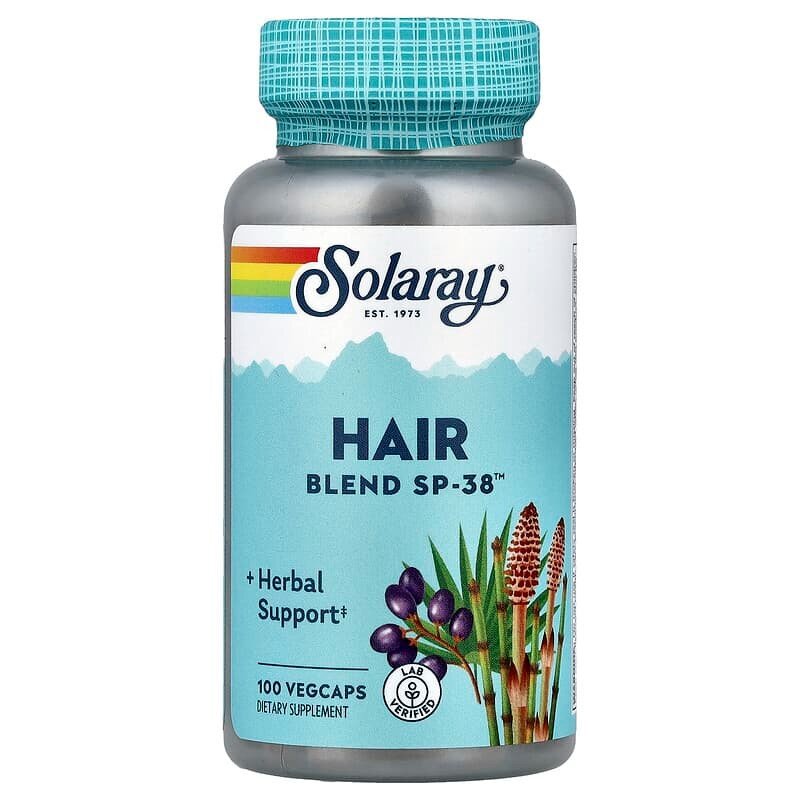 Растительный комплекс для волос Solaray Hair Blend SP-38, 100 вегакапсул