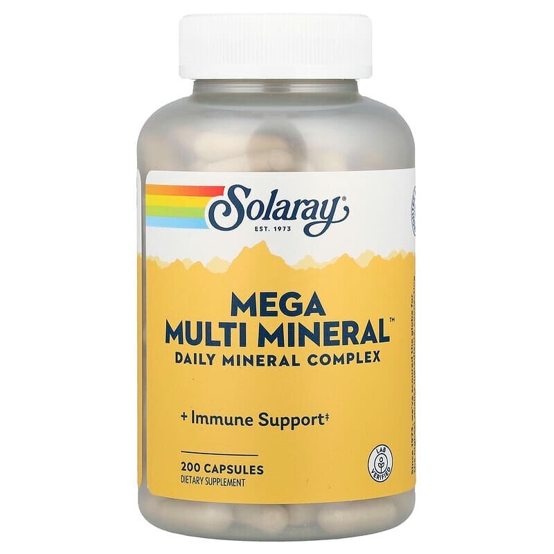 Мінеральний комплекс Solaray Mega Multi Mineral, 200 капсул